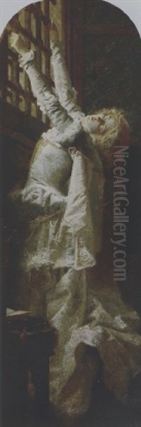 Lady Jane Grey Oil Painting by Antonio Barzaghi-Cattaneo