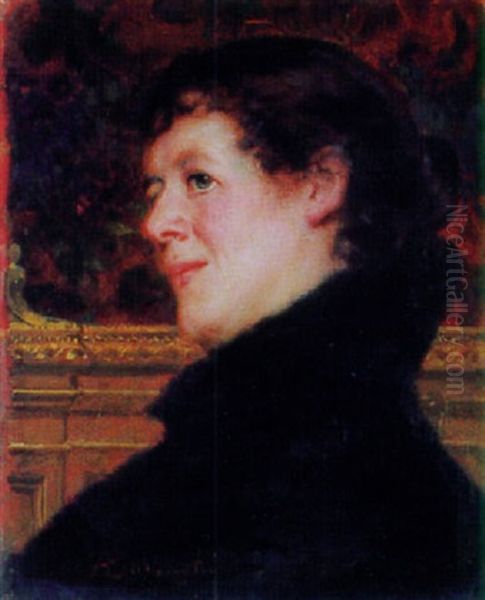 Portrait Von Elsi Appenzeller Oil Painting by Antonio Barzaghi-Cattaneo