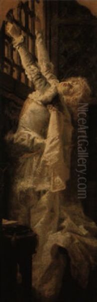 Lady Jane Grey Oil Painting by Antonio Barzaghi-Cattaneo