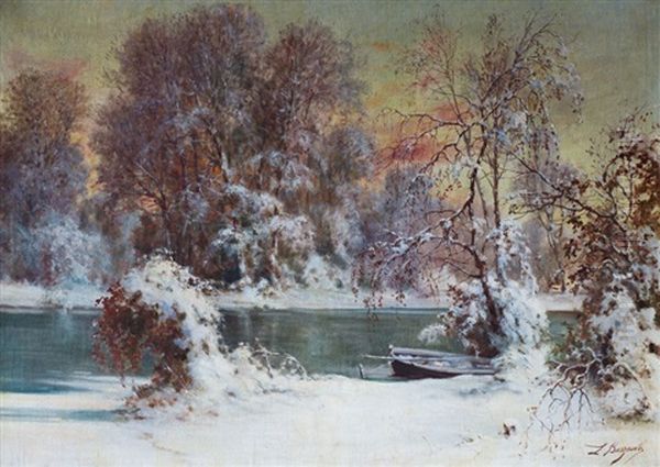 Paesaggio Innevato Oil Painting by Licinio Barzanti