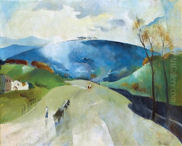 Towards Blue Hill Oil Painting by Endre Barzo