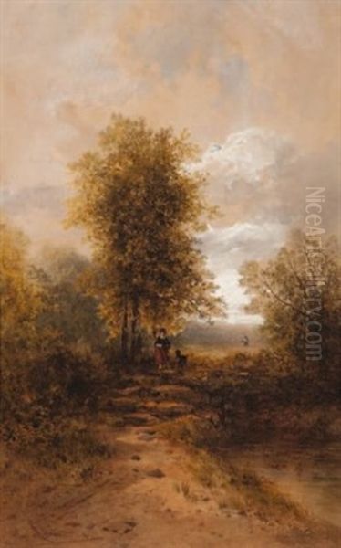 La Promenade Oil Painting by Louis Hippolyte Le Bas