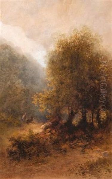 En Foret Oil Painting by Louis Hippolyte Le Bas