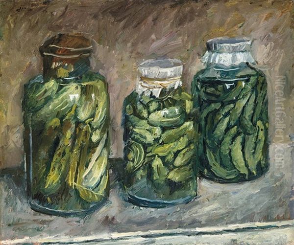 Cucumbers Oil Painting by Andor Basch