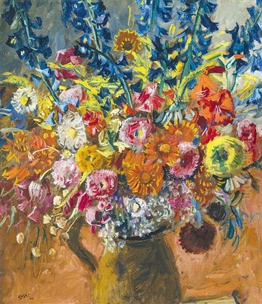 Still Life With Flowers Oil Painting by Andor Basch