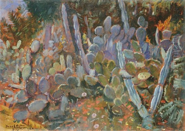 Cactus Oil Painting by Andor Basch