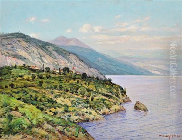 Bay Oil Painting by Arpad Basch