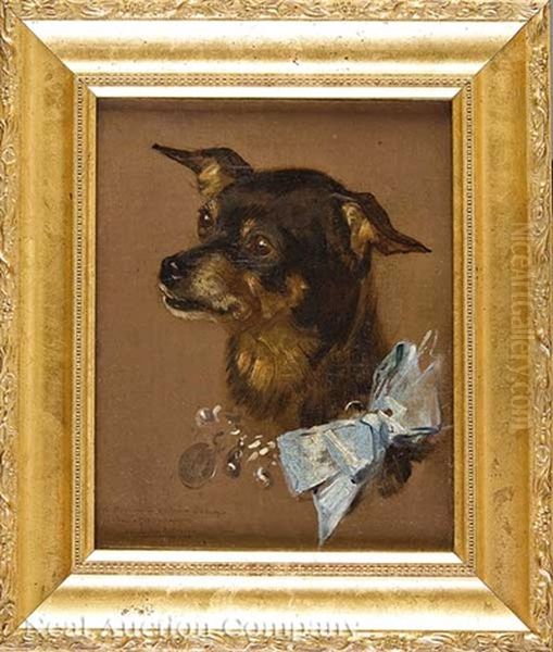 Portrait Of A Terrier Oil Painting by Marcel Andre Baschet