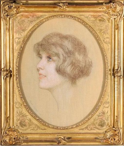 Portrait De Femme Oil Painting by Marcel Andre Baschet