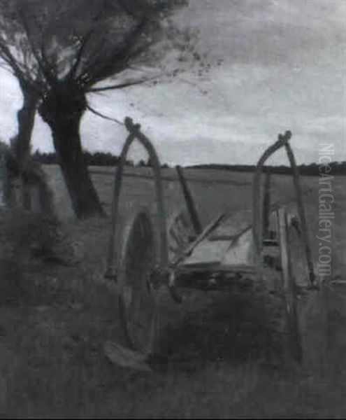 Bauernwagen In Landschaft by Emanuel Baschny