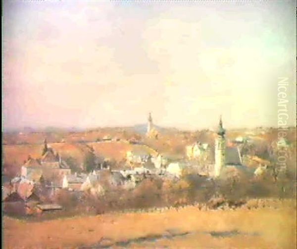 Blick Auf Grinzing Im Vorfruhling Oil Painting by Emanuel Baschny