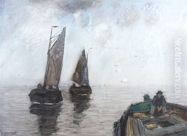 Bateaux Sur Le Bas-escaut by Richard Baseleer