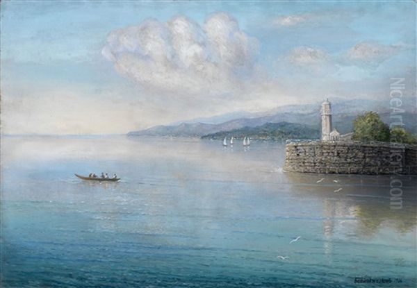 Port Of Batumi Oil Painting by Gevorg Bashindzhagyan