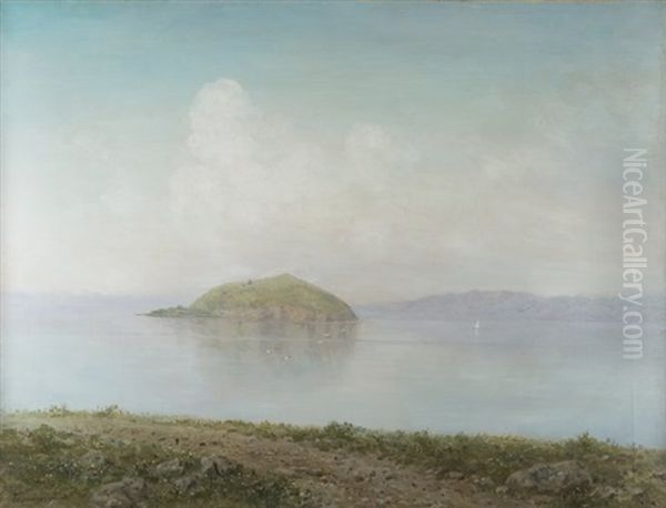 Lake Sevan Oil Painting by Georgi Zakharovich Bashinzhagyan