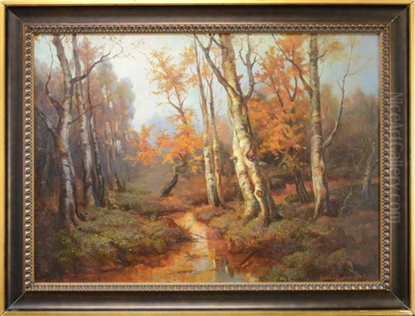 Autumn Landscape Oil Painting by Georgi Zakharovich Bashinzhagyan