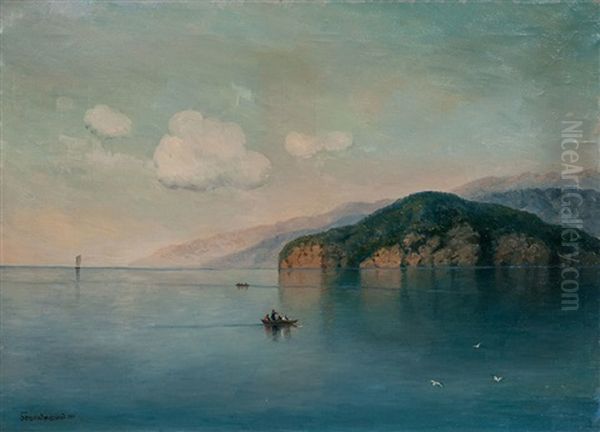 Lake Sevan Oil Painting by Georgi Zakharovich Bashinzhagyan