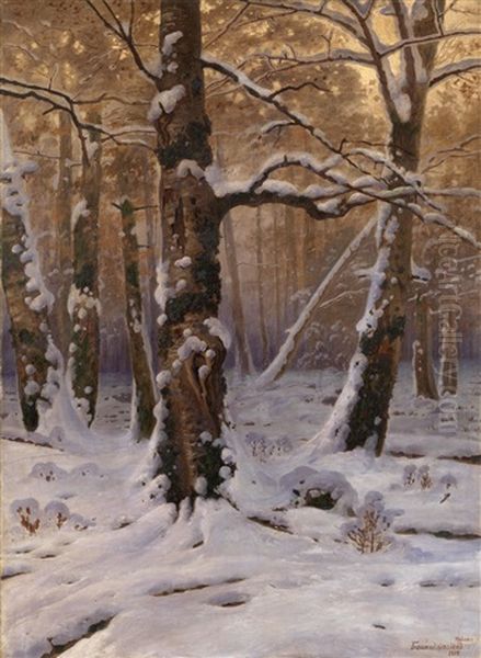 Winter Morning Oil Painting by Georgi Zakharovich Bashinzhagyan