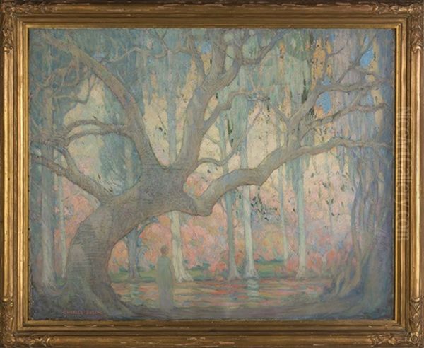 Cypress Forest Oil Painting by Charles Basing