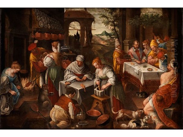 Zubereitung Des Mahls Eines Patriziers Oil Painting by Francesco Bassano the Younger