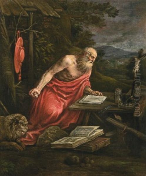 Saint Jerome Oil Painting by Francesco Bassano the Younger