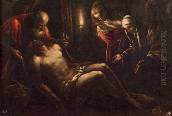 Lamentation Over The Dead Christ Oil Painting by Francesco Bassano the Younger