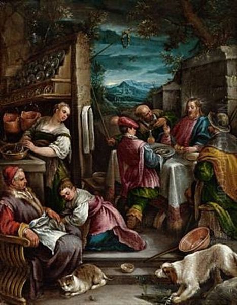 Supper At Emmaus by Francesco Bassano the Younger