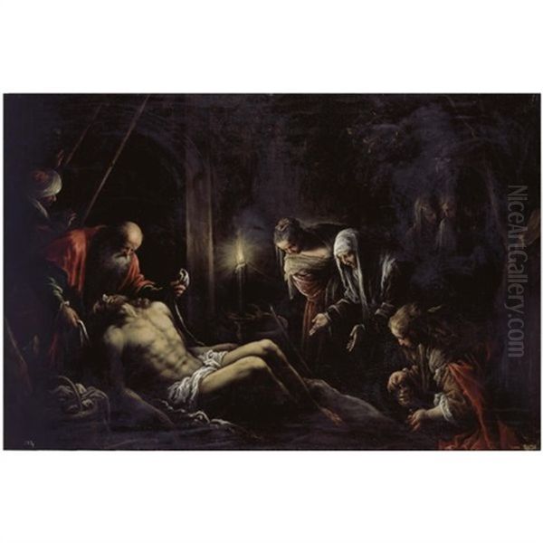 The Lamentation Over The Dead Christ Oil Painting by Francesco Bassano the Younger