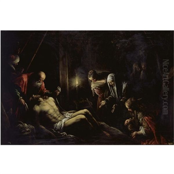 The Lamentation Over The Dead Christ Oil Painting by Francesco Bassano the Younger