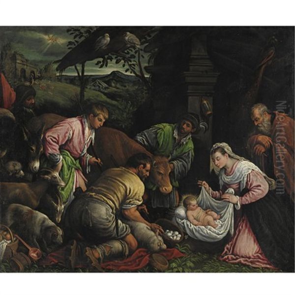 Adorazione Dei Pastori Oil Painting by Francesco Bassano the Younger