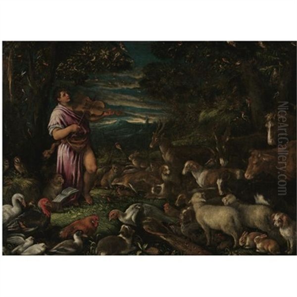 Orpheus Charming The Animals Oil Painting by Francesco Bassano the Younger