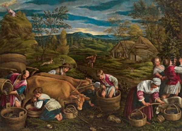 Der Herbst, L'autunno Oil Painting by Francesco Bassano the Younger