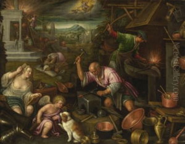 Das Element Des Feuers Oil Painting by Francesco Bassano the Younger