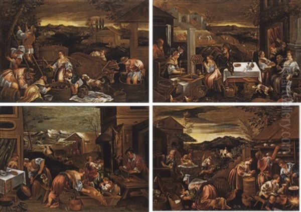 Die Vier Jahreszeiten Oil Painting by Francesco Bassano the Younger