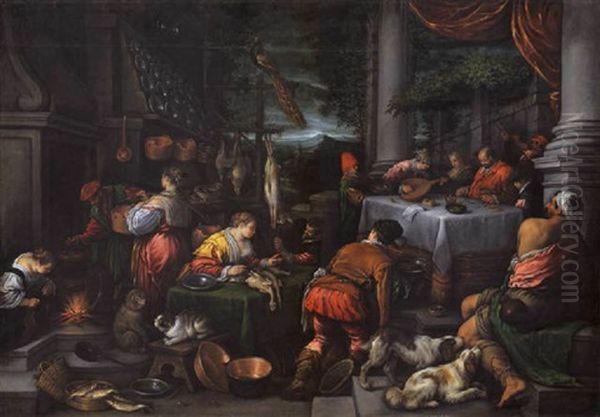 La Parabola Di Lazzaro Oil Painting by Francesco Bassano the Younger