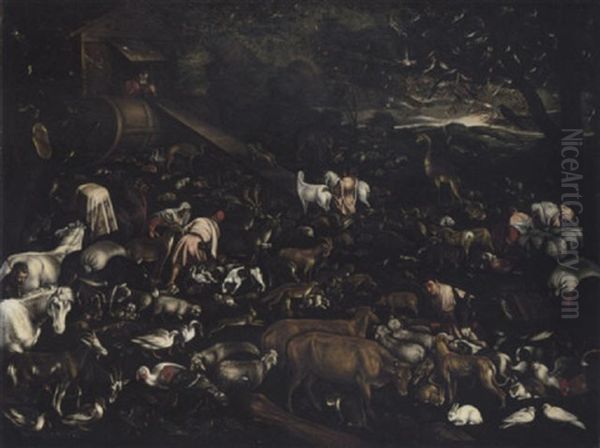 The Entry Of The Animals Into The Ark Oil Painting by Francesco Bassano the Younger