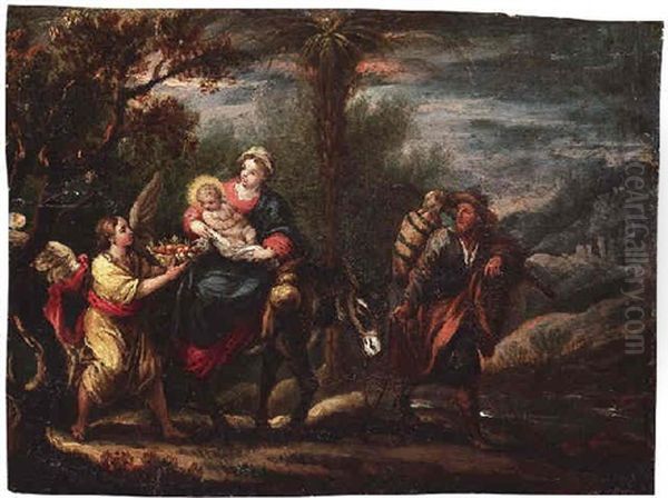 Die Heilige Familie Auf Der Flucht Nach Agypten Oil Painting by Francesco Bassano the Younger