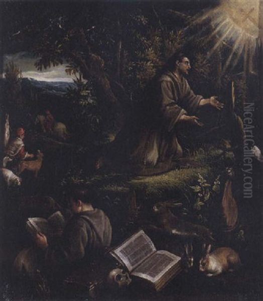 Saint Francis Receiving The Stigmata Oil Painting by Francesco Bassano the Younger