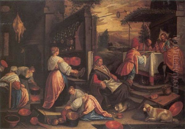 Cena In Emmaus Oil Painting by Francesco Bassano the Younger