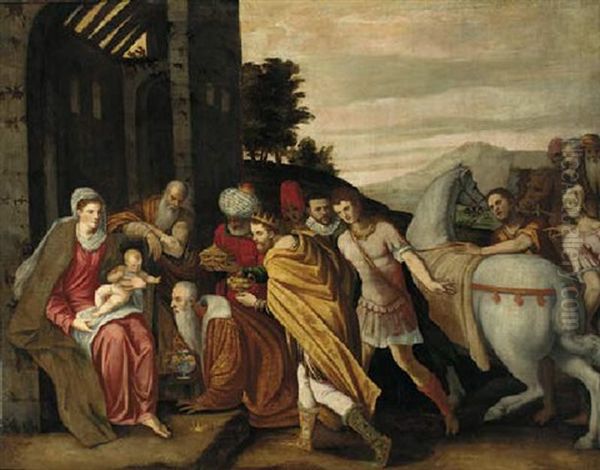 The Adoration Of The Magi Oil Painting by Francesco Bassano the Younger