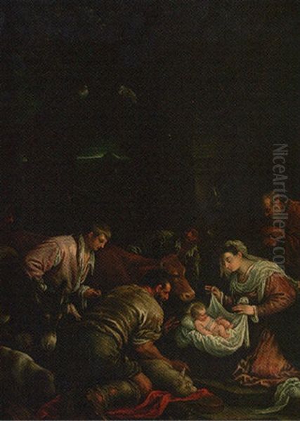 The Adoration Of The Shepherds Oil Painting by Francesco Bassano the Younger