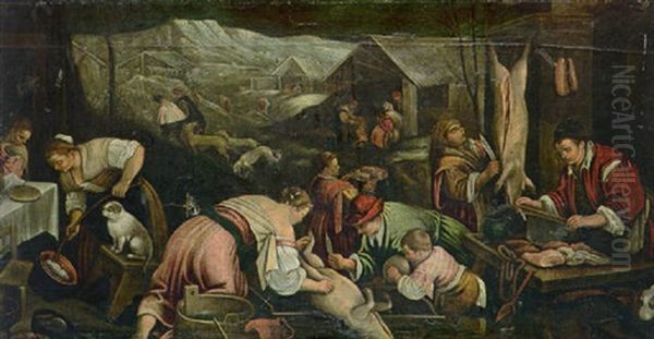 Der Winter Oil Painting by Francesco Bassano the Younger