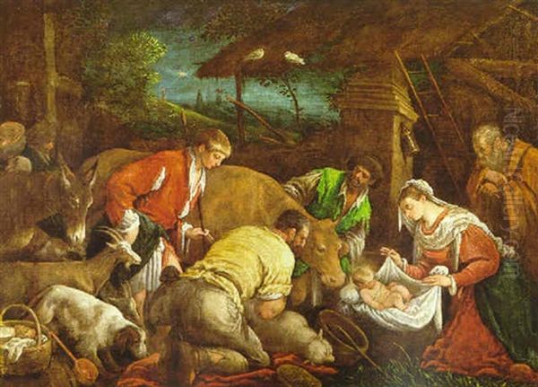 La Adoracion De Los Pastores Oil Painting by Francesco Bassano the Younger