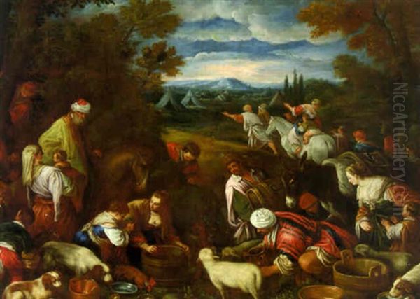 The Journey Of The Israelites Oil Painting by Francesco Bassano the Younger