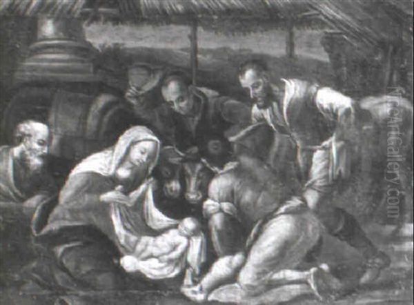 The Adoration Of The Shepherds Oil Painting by Francesco Bassano the Younger