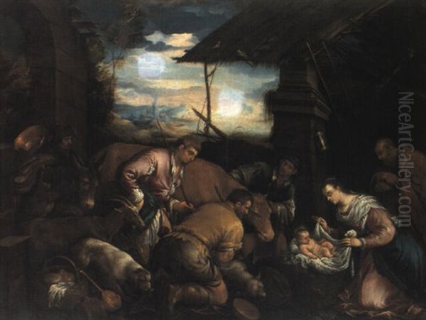 Adorazione Dei Pastori Oil Painting by Francesco Bassano the Younger