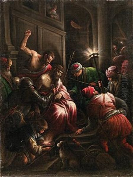 The Mocking Of Christ Oil Painting by Francesco Bassano