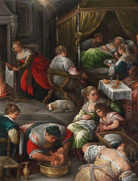 The Birth Of The Virgin Oil Painting by Francesco Bassano