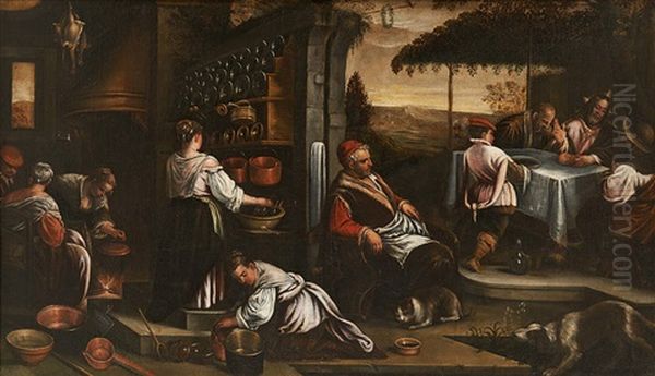 Le Souper Des Disciples D'emmaus Oil Painting by Francesco Bassano