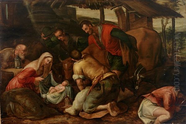 Die Anbetung Der Hirten Oil Painting by Francesco Bassano