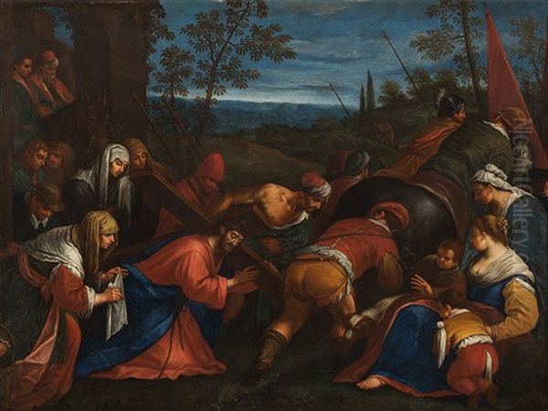 Road To Calvary Oil Painting by Giambattista da Ponte Bassano